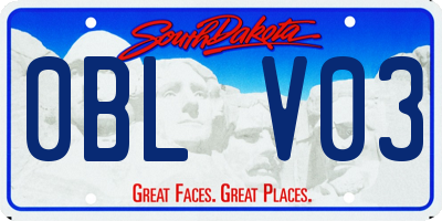SD license plate 0BLV03