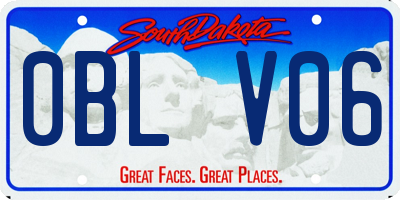 SD license plate 0BLV06