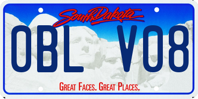 SD license plate 0BLV08