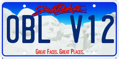 SD license plate 0BLV12