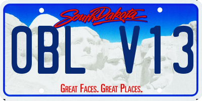 SD license plate 0BLV13