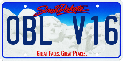 SD license plate 0BLV16