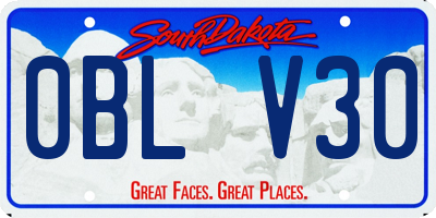 SD license plate 0BLV30