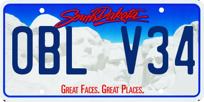 SD license plate 0BLV34