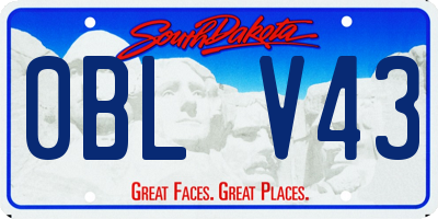 SD license plate 0BLV43