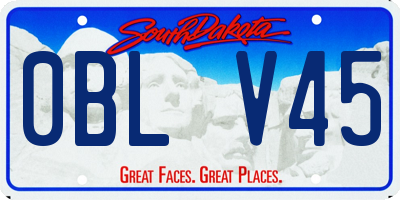 SD license plate 0BLV45