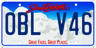 SD license plate 0BLV46