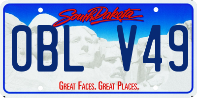 SD license plate 0BLV49