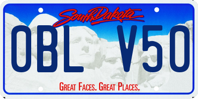 SD license plate 0BLV50