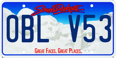 SD license plate 0BLV53