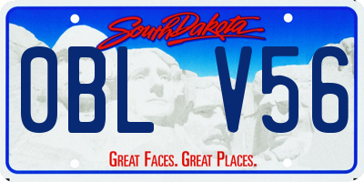 SD license plate 0BLV56
