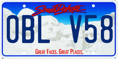 SD license plate 0BLV58