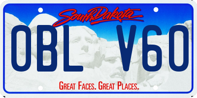 SD license plate 0BLV60