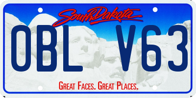 SD license plate 0BLV63