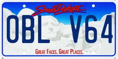 SD license plate 0BLV64