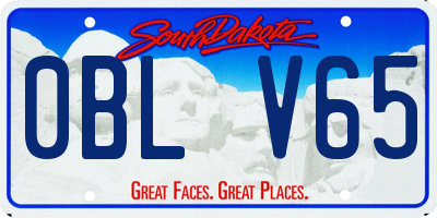 SD license plate 0BLV65