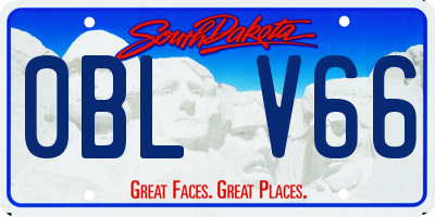 SD license plate 0BLV66