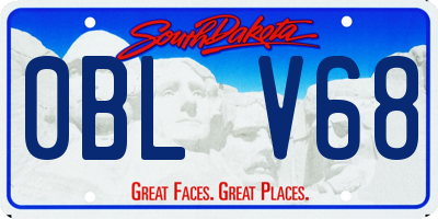 SD license plate 0BLV68