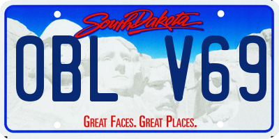 SD license plate 0BLV69