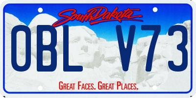 SD license plate 0BLV73