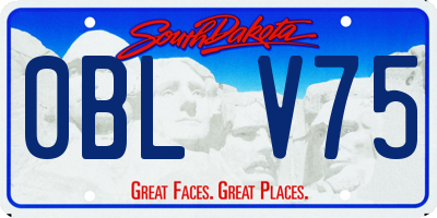SD license plate 0BLV75