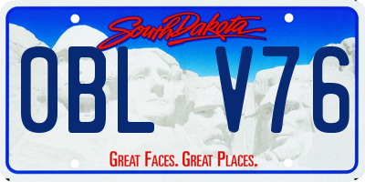 SD license plate 0BLV76