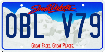 SD license plate 0BLV79