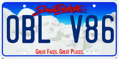 SD license plate 0BLV86