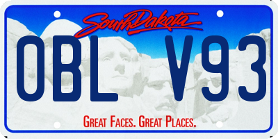 SD license plate 0BLV93