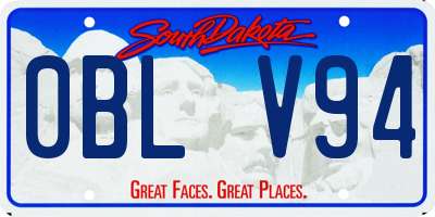 SD license plate 0BLV94