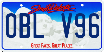 SD license plate 0BLV96