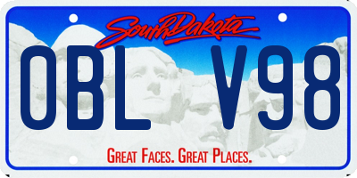 SD license plate 0BLV98