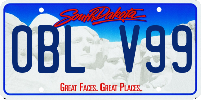 SD license plate 0BLV99