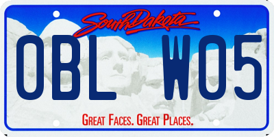 SD license plate 0BLW05