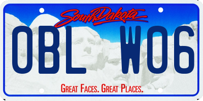 SD license plate 0BLW06