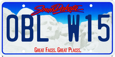 SD license plate 0BLW15