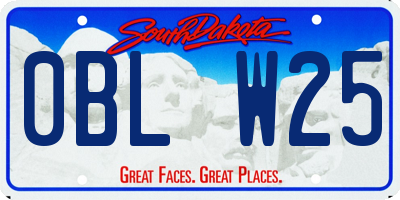 SD license plate 0BLW25