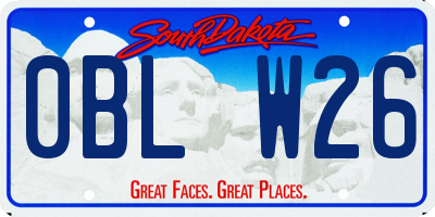 SD license plate 0BLW26