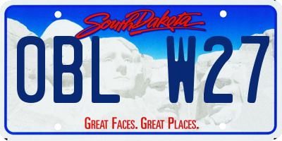 SD license plate 0BLW27