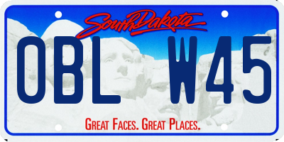SD license plate 0BLW45