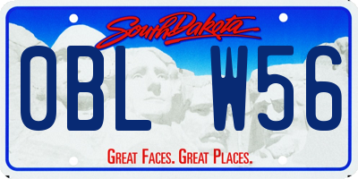 SD license plate 0BLW56