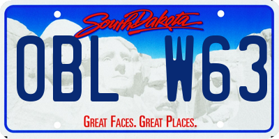 SD license plate 0BLW63
