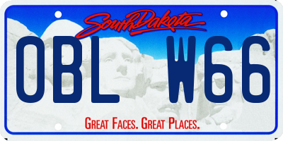 SD license plate 0BLW66