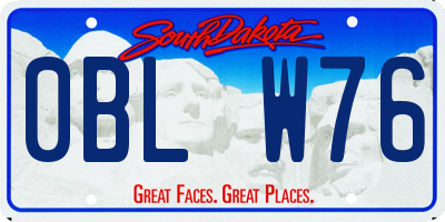SD license plate 0BLW76