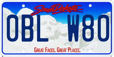 SD license plate 0BLW80