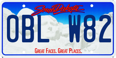 SD license plate 0BLW82
