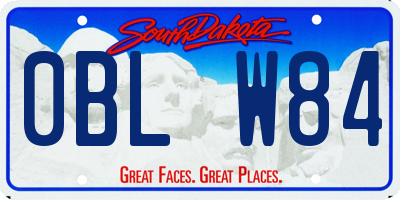 SD license plate 0BLW84