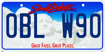 SD license plate 0BLW90