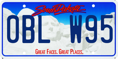 SD license plate 0BLW95
