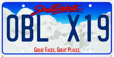 SD license plate 0BLX19